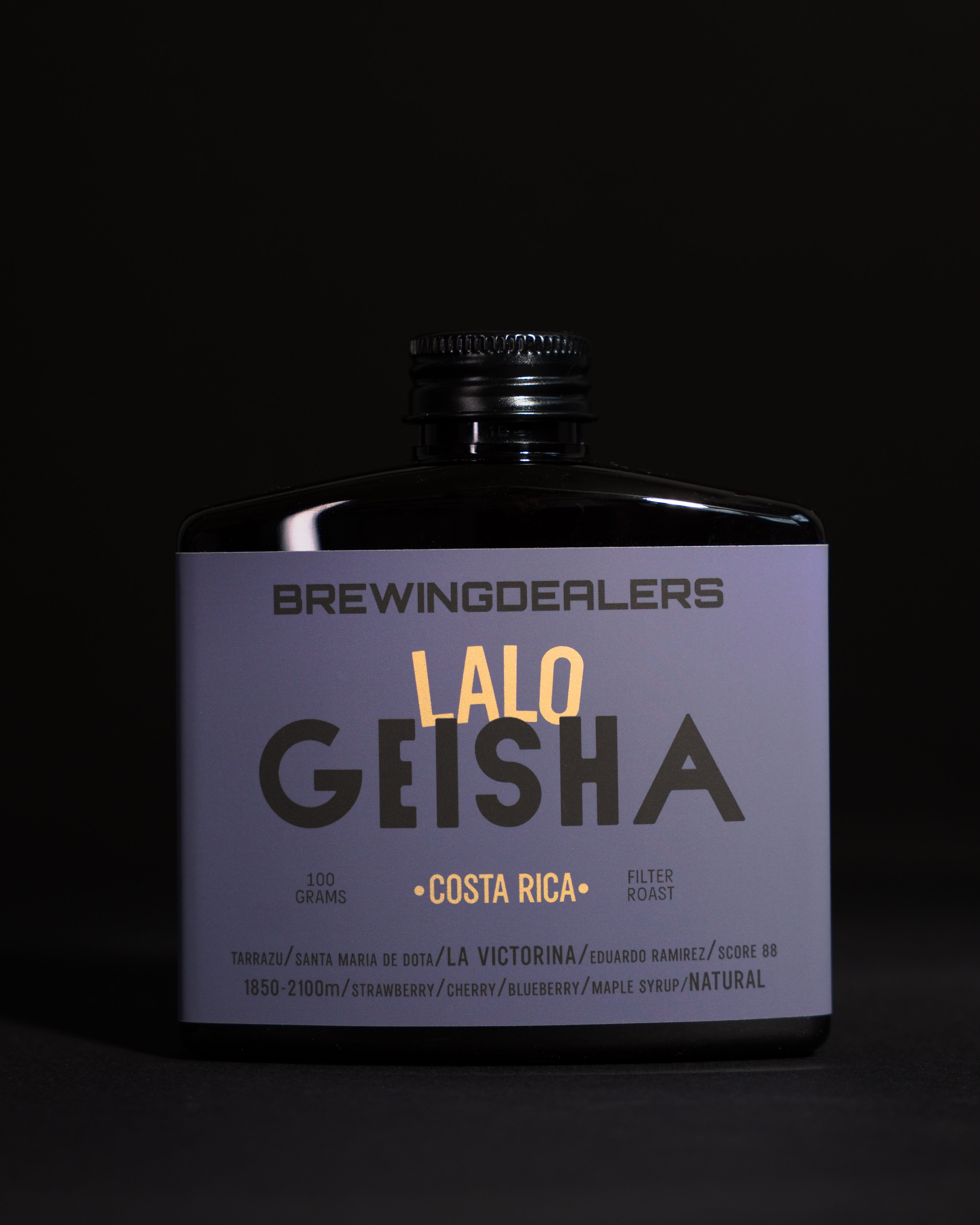Lalo specialty coffee by Brewing Dealers — Costa Rica Geisha natural with strawberry, cherry, blueberry, and maple syrup notes