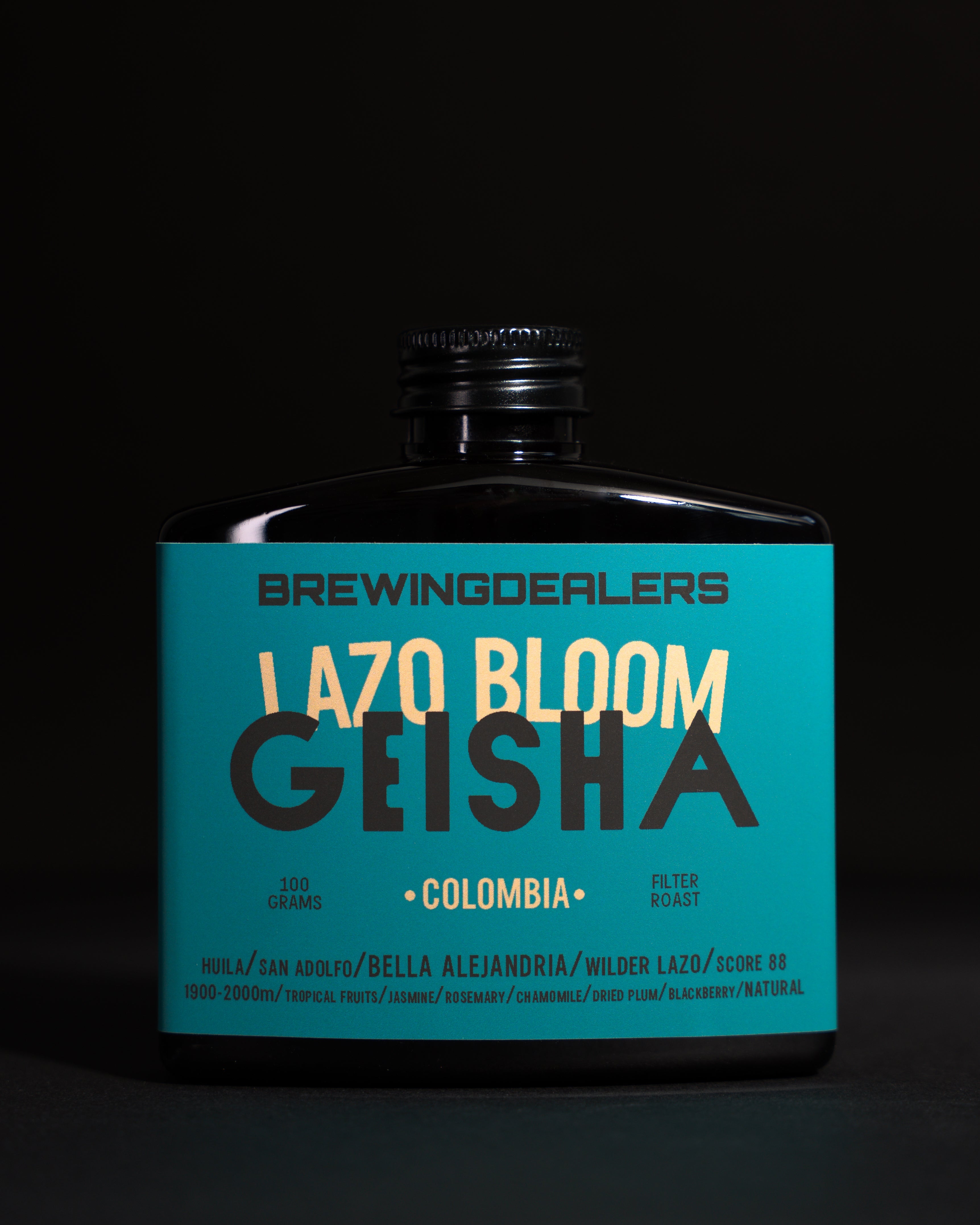 Lazo Bloom coffee 100g bag front — Colombia Huila Geisha natural