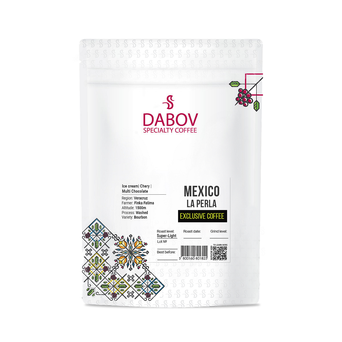 Mexico La Perla specialty coffee beans — light roast with chocolate and black cherry